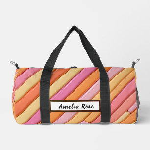 Custom Pastel Geometric Duffle Bag – Personalised