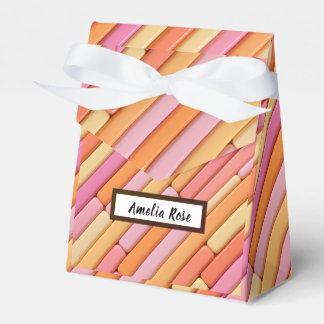 Custom Pastel Geometric Ribbon Favour Boxes 