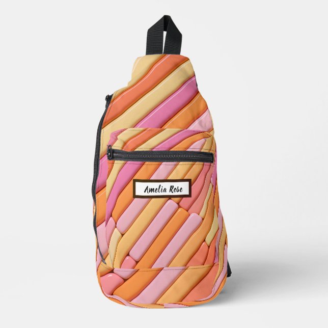 Custom Pastel Geometric Sling Bag – Modern  (Front)