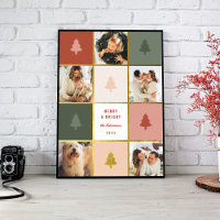 Custom Pastel & Gold Christmas 5 Photo Collage