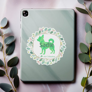 Custom Pastel green chihuahua Silhouette sticker