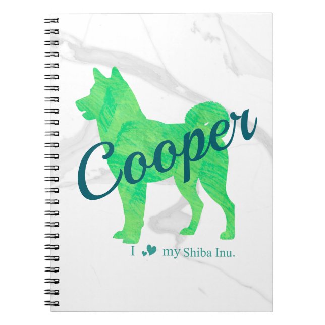 Custom Pastel Green Shiba Inu Silhouette  Notebook (Front)