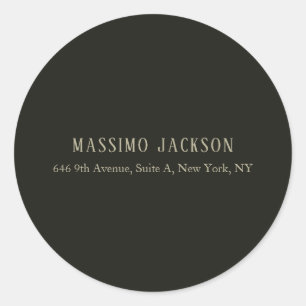 Custom pastel grey personalised minimalist name classic round sticker