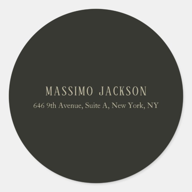 Custom pastel grey personalised minimalist name classic round sticker (Front)