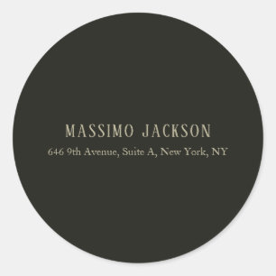 Custom pastel grey personalised minimalist name classic round sticker