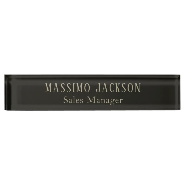 Custom pastel grey personalised minimalist name nameplate (Front)