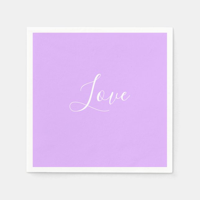 Custom Pastel Mauve Solid Colour Minimalist Weddin Napkin (Front)