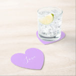 Custom Pastel Mauve Solid Colour Minimalist Weddin Paper Coaster<br><div class="desc">Loveable light spring purple mauve colour. Minimalist simple modern trendy chic style pastel aestethic in lavender solid colour. Mauve home decor,  mauve aesthetic decor,  mauve kitchen,  mauve colour.</div>