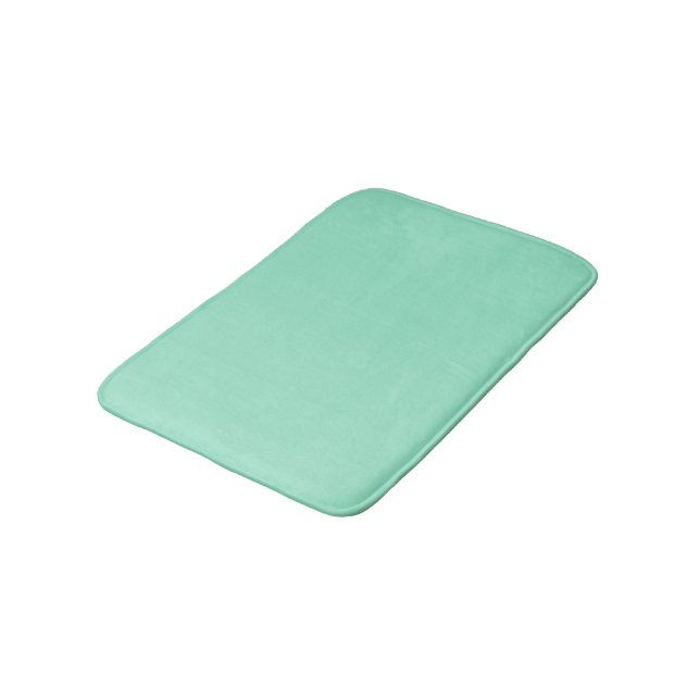 Custom Pastel Mint Solid Colour Minimalist   Bath Mat (Angled)