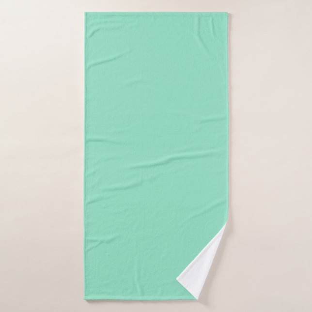 Custom Pastel Mint Solid Colour Minimalist    Bath Towel (Bath Towel)