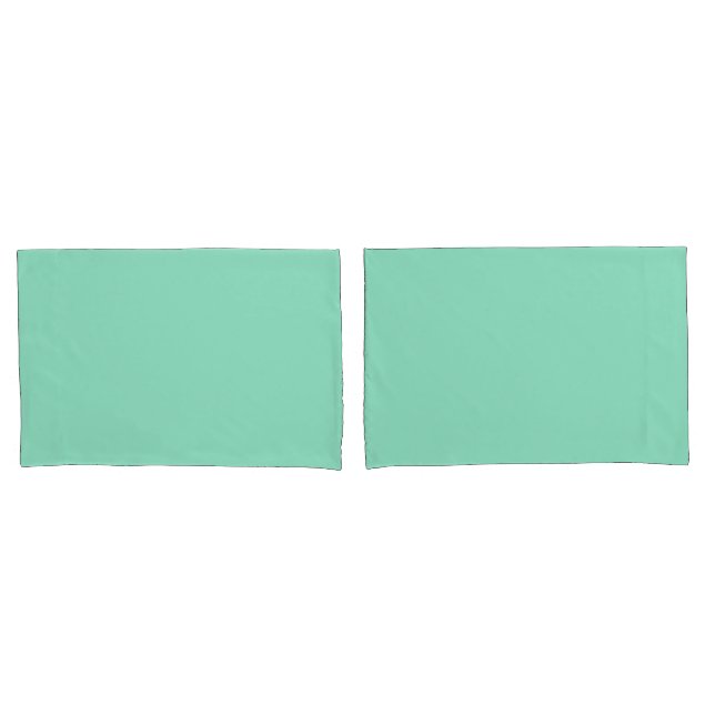 Custom Pastel Mint Solid Colour Minimalist     Pillowcase (Front-Set)