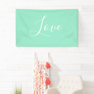 Custom Pastel Mint Solid Colour Minimalist Wedding Banner