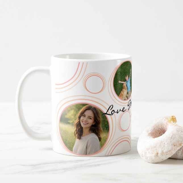 Custom Pastel Motivational Quote Design Coffee Mug (With Donut)