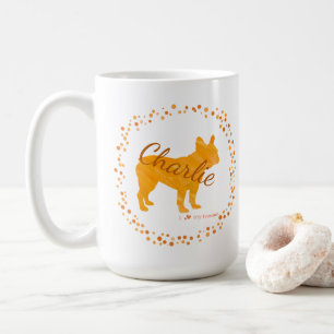 Custom Pastel orange french bulldog Silhouette mug