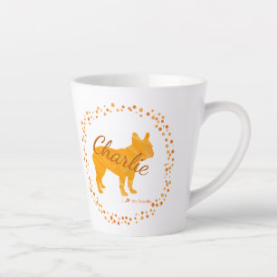 Custom Pastel orange french bulldog Silhouette mug