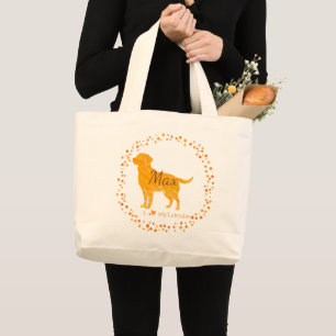 Custom Pastel Orange Labrador Retriever Tote Bag 