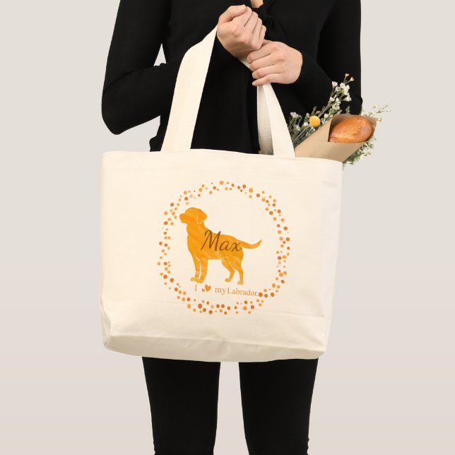 Custom Pastel Orange Labrador Retriever Tote Bag  (Front (Product))