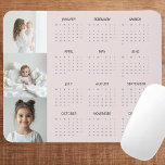 Custom Pastel Pink 2025 Calendar Family Photo Mouse Pad<br><div class="desc">Personalise your workspace with this charming pastel pink 2025 calendar mouse pad featuring three of your favourite family photos. Combining style and practicality, this custom mouse pad showcases a full-year calendar alongside your cherished memories, making it a unique and functional keepsake. The soft pastel pink background adds a touch of...</div>