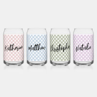 Custom Pastel Pink Blue Green Purple Plaid Pattern
