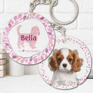 Custom pastel pink cavalier keychain Photo 