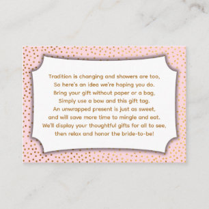 Custom Pastel Pink & Gold Confetti Display Shower Enclosure Card