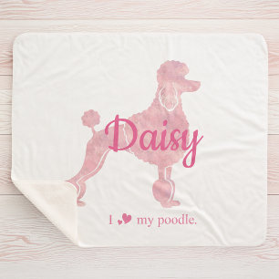 Custom Pastel Pink Poodle Silhouette Blanket