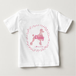 Custom Pastel Pink Poodle Silhouette T-shirt