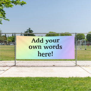 Custom Pastel Rainbow Banner