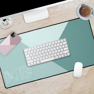 Custom Pastel Seafoam Mint Teal Jade Green Desk Mat
