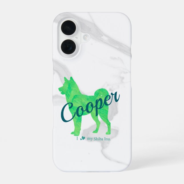 Custom Pastel Shiba Inu Silhouette Phone Case (Back)