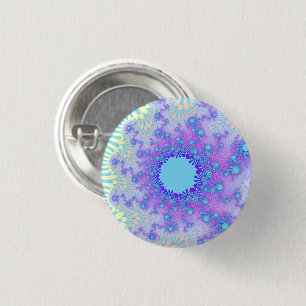 Custom Pastel Sky Sunburst Small Round Button