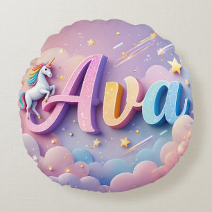 Custom Pastel Unicorn Name Pillow