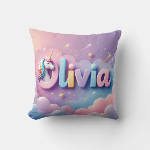 Custom Pastel Unicorn Name Pillow