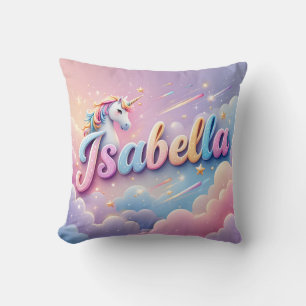 Custom Pastel Unicorn Name Pillow