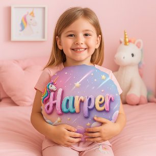 Custom Pastel Unicorn Name Pillow