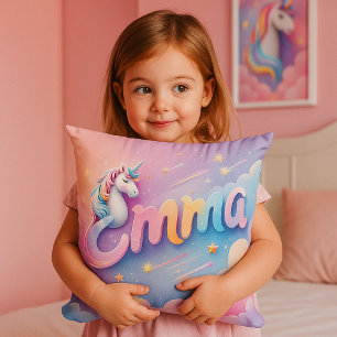 Custom Pastel Unicorn Name Pillow