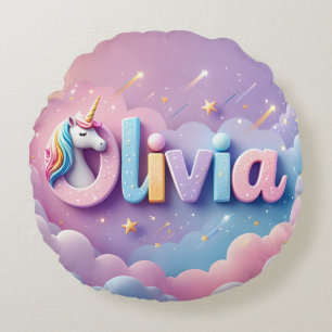 Custom Pastel Unicorn Name Pillow