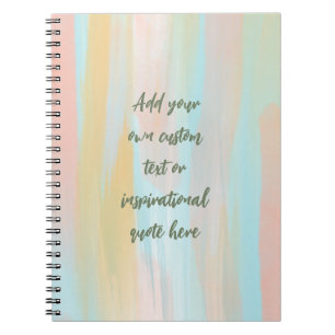 Custom Pastel Watercolor Motivational Quote Notebook