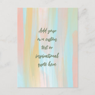 Custom Pastel Watercolor Motivational Quote Postcard