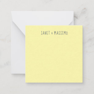 Custom pastel yellow personalised minimalist name card