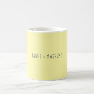 Custom pastel yellow personalised minimalist name coffee mug