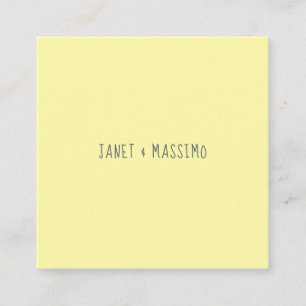 Custom pastel yellow personalised minimalist name enclosure card