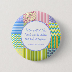 Custom Patchwork Quilt Shop Promotional 6 Cm Round Badge