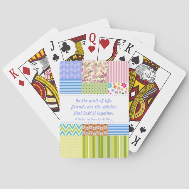 Custom Patchwork Quilt Shop Promotional Playing Ca Playing Cards (Back)