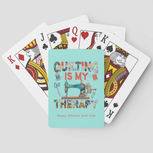 Custom Patchwork Quilting Therapy Playing Cards (Back)
