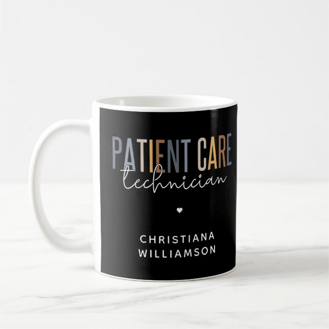 Custom Patient Care Technician PCT Gifts Coffee Mug (Left)