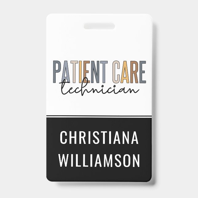 Custom Patient Care Technician PCT Gifts ID Badge (Front)