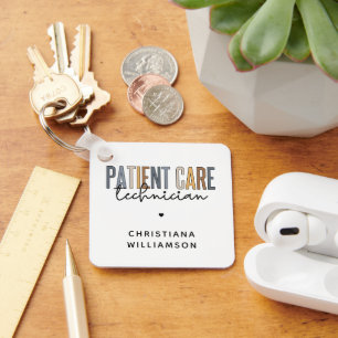 Custom Patient Care Technician PCT Gifts Key Ring