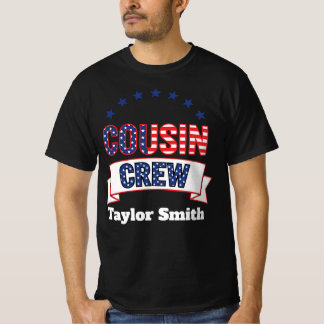 Custom Patriotic 4th of July Cousin Crew Matching T-Shirt