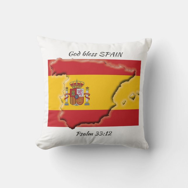 Custom Patriotic FLAG OF SPAIN Cushion (Front)
